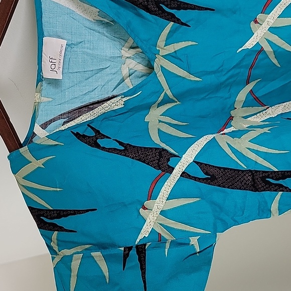 Jaff Carole Anderson Coordinated Set Skirt Blouse Abstract Vintage Blue … - Picture 4 of 9